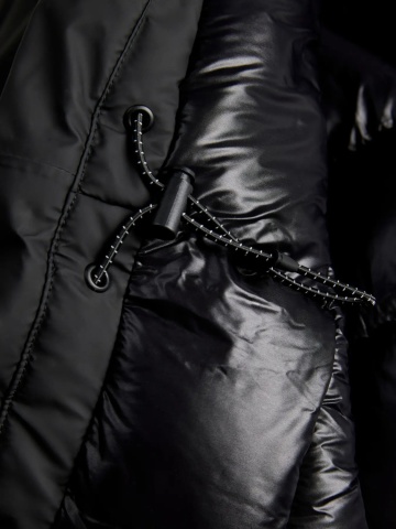 Jack & Jones Jacheta barbati, Regular fit, cu gluga fixa reglabila cu snur, JCOCLUB, Negru - Img 5