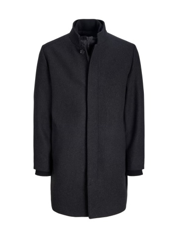 Jack & Jones Palton barbati din amestec de lana, cu dubla inchidere, Negru - Img 7