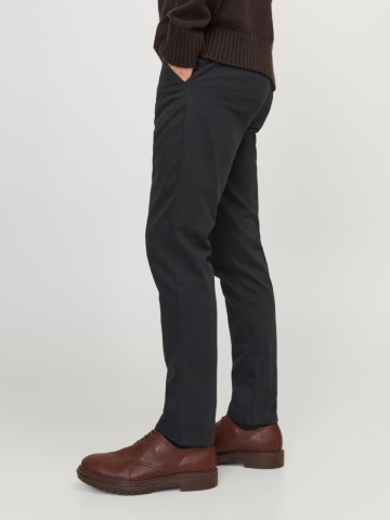 Jack & Jones Pantaloni chino barbati, Dave, croiala Slim fit, Negru - Img 3