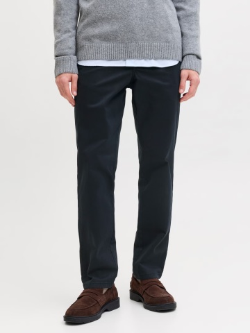 Jack & Jones, Pantaloni chino, barbati, Jpstollie Vance, Regular Fit, cu talie medie, Bleumarin inchis