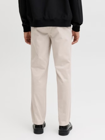 Jack & Jones, Pantaloni chino, barbati, Jpstollie Vance, Regular Fit, cu talie medie, Crem - Img 2