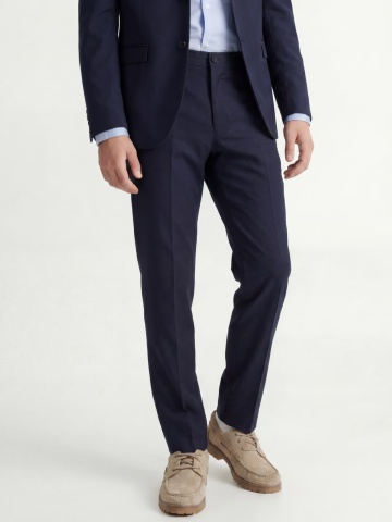 Jack & Jones Pantaloni costum baieti, SOLAR, cu talie medie si croiala Super Slim Fit, Bleumarin inchis