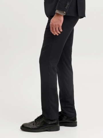 Jack & Jones Pantaloni costum barbati, din amestec de lana, Super Slim, JPRSOLARIS Premium, Negru - Img 3