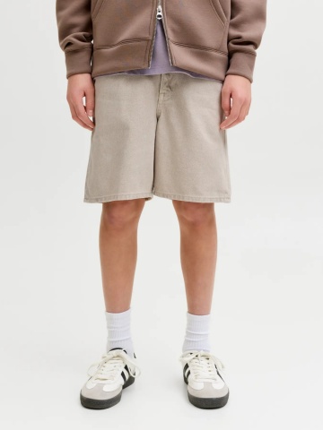 Jack & Jones Pantaloni scurti de blug baieti, cu talie medie, Relaxed fit, Bej