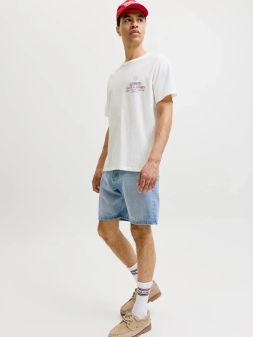 Jack & Jones Pantaloni scurti de blug barbati, JJITONY JJORIGINAL, cu talie inalta, Relaxed Fit, Albastru deschis - Img 7