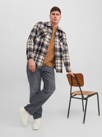 Jack & Jones Plus Blugi JJIMIKE JJORIGINAL, barbati cu talie inalta si croiala Conica, Gri inchis - Img 5