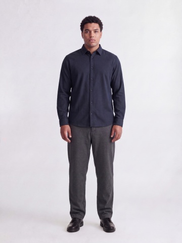 Jack & Jones Plus Camasa barbati big sizes din bumbac, Regular Fit, JJEFIELD, Bleumarin inchis - Img 5