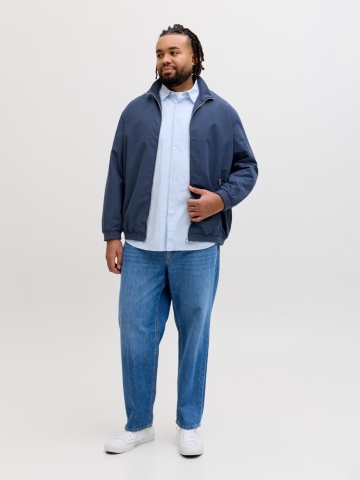 Jack & Jones Plus Jacheta bomber, barbati big sizes, Albastru inchis - Img 6