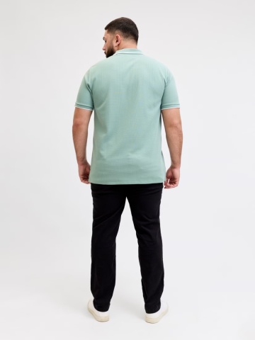 Jack & Jones Plus Tricou polo barbati big sizes, cu logo, Regular fit, Verde deschis - Img 2