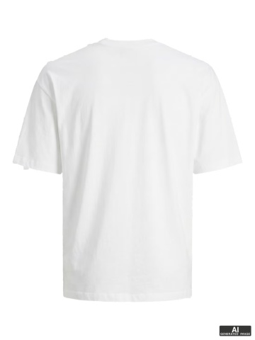Jack & Jones Plus Tricou simplu barbati big sizes, Bradley, decolteu la baza gatului, Alb - Img 9