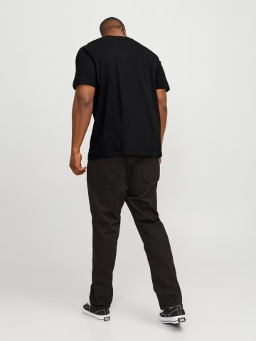 Jack & Jones Plus Tricou simplu barbati big sizes, Bradley, decolteu la baza gatului, Negru - Img 7