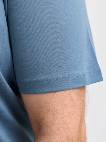 Jack & Jones Plus Tricou simplu barbati big sizes, Bradley, decolteu la baza gatului, Albastru - Img 4