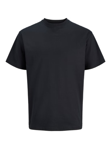 Jack & Jones Plus Tricou simplu, barbati big sizes, din bumbac organic, Relaxed Fit, Negru - Img 8