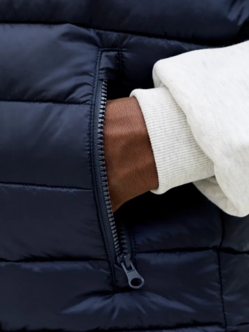 Jack & Jones Plus Vesta fara gluga, barbati big sizes, Bleumarin inchis - Img 3
