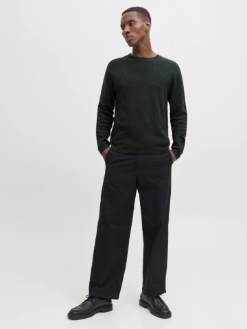 Jack & Jones Pulover tricotat barbati cu decolteu la baza gatului, Verde inchis - Img 6