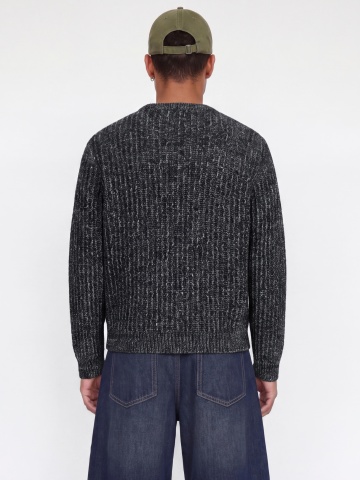 Jack & Jones Pulover tricotat, barbati cu decolteu la baza gatului, Regular fit, JJJAXON, Bleumarin inchis - Img 2