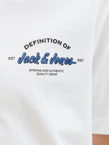 Jack & Jones Set pantaloni scurti si tricou baieti, din bumbac, Regular fit, Alb - Img 4