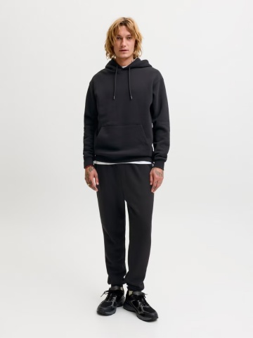 Jack & Jones Set trening barbati, format din hanorac cu gluga, fara fermoar si pantaloni lungi, Relaxed Fit, JJEBRADLEY, Negru - Img 9