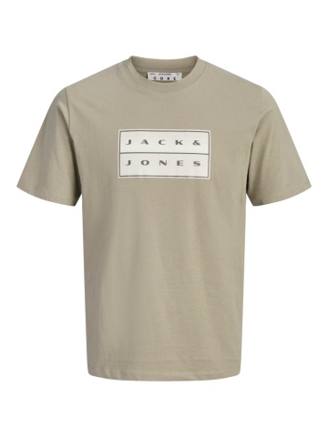 Jack & Jones Tricou baieti, din bumbac, Regular fit la baza gatului, Olive - Img 8