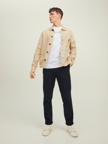 Jack & Jones Tricou barbati cu imprimeu text Jack & Jones Premium, Alb - Img 6