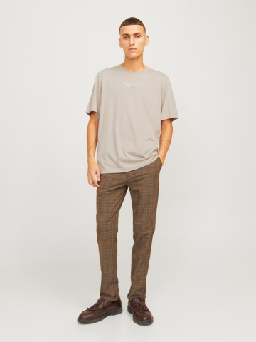 Jack & Jones Tricou barbati cu imprimeu text Jack & Jones Premium, Crem - Img 6
