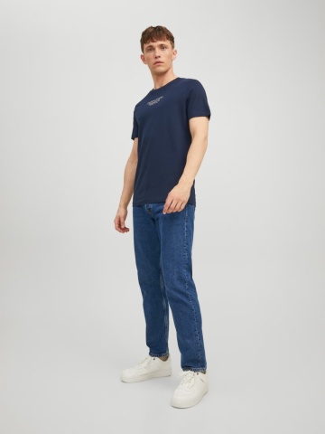 Jack & Jones Tricou barbati cu imprimeu text Jack & Jones Premium, Bleumarin inchis - Img 6