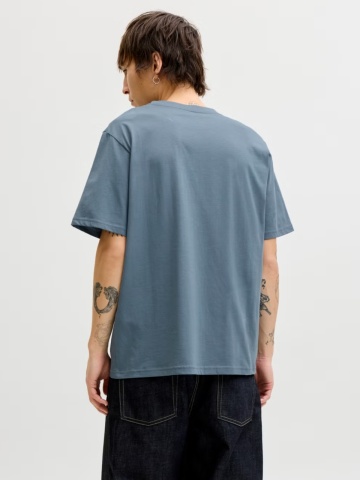 Jack & Jones Tricou barbati, JJESOHO TEE SS, la baza gatului, Relaxed Fit, Albastru inchis - Img 2