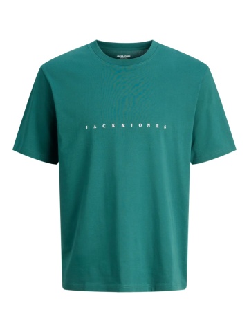 Jack & Jones Tricou barbati JJESTAR JJ TEE SS, cu textul Jack & Jones, Relaxed Fit, Verde inchis - Img 8