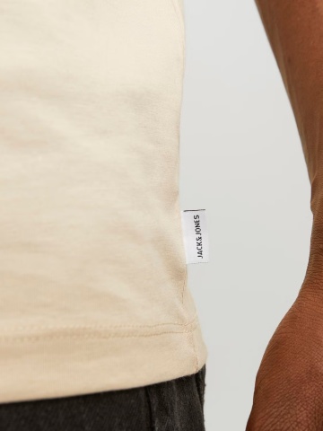 Jack & Jones Tricou basic barbati, Noos, Regular fit, Crem - Img 4