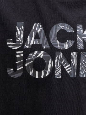 Jack & Jones Tricou cu decolteu la baza gatului, baieti, imprimeu cu logo, Regular fit, Negru - Img 4