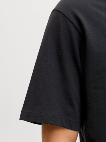 Jack & Jones Tricou cu decolteu la baza gatului, barbati, Standard fit, Negru - Img 5