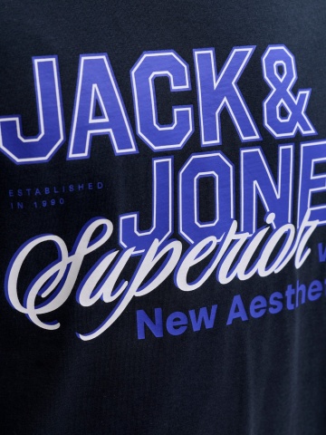Jack & Jones Tricou cu decolteu la baza gatului, barbati, Standard fit, Bleumarin inchis - Img 5