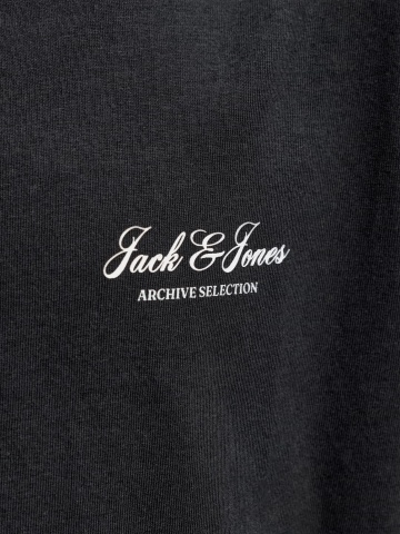 Jack & Jones Tricou din bumbac, baieti, cu decolteu la baza gatului, Negru - Img 4