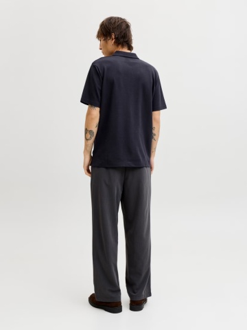 Jack & Jones Tricou polo barbati, cu fermoar, Regular Fit, JPRBLAETHAN, Bleumarin inchis - Img 7