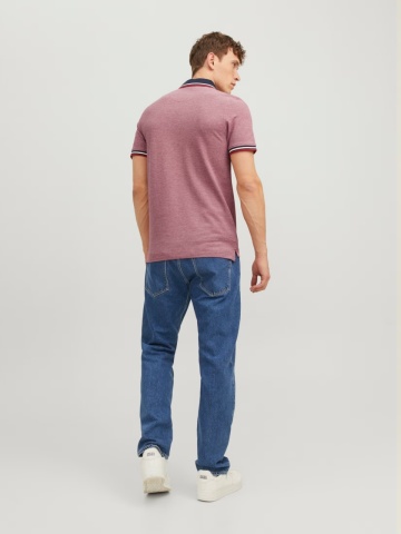 Jack & Jones Tricou polo barbati, Slim fit cu guler contrast, Roz - Img 7