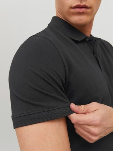 Jack & Jones Tricou polo Basic, Slim Fit, din bumbac, Negru - Img 4