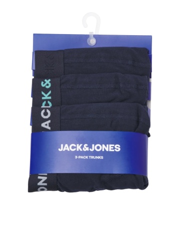 Jack & Jones Underwear barbati, Set 3 perechi de boxeri, cu imprimeu text, Bleumarin inchis - Img 7
