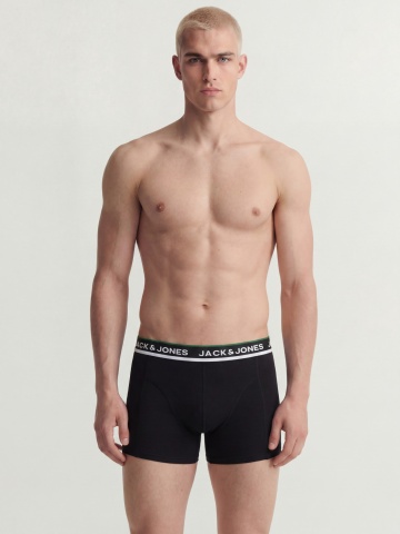 Jack & Jones Underwear barbati Set 3 perechi de boxeri, cu talie medie, JACSWAY, Negru - Img 3