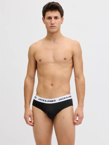 Jack & Jones Underwear barbati, Set 3 perechi de chiloti, banda cu logo, Negru - Img 2