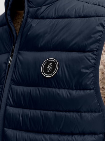 Jack & Jones Vesta barbati fara gluga cu guler inalt, Regular fit, JJEKINGSLEY, Bleumarin inchis - Img 5