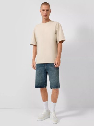 Q/S by s.Oliver Tricou la baza gatului barbati, din bumbac, Relaxed fit, Crem - Img 4