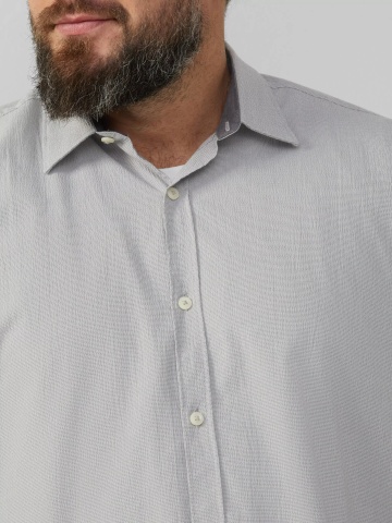 s.Oliver Big Sizes Camasa barbati big sizes, cu maneca lunga, Regular fit, Gri deschis - Img 4