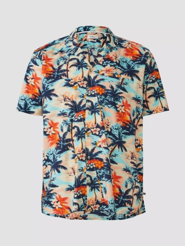 s.Oliver Big Sizes Camasa barbati big sizes cu maneca scurta si imprimeu tropical, Regular fit, Multicolor - Img 7