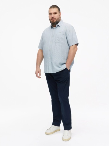 s.Oliver Big Sizes Camasa casual, barbati big sizes, din bumbac, Regular fit, Albastru - Img 5