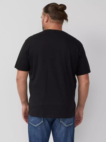 s.Oliver Big Sizes Tricou barbati big sizes, cu anchior, din bumbac, Negru - Img 2
