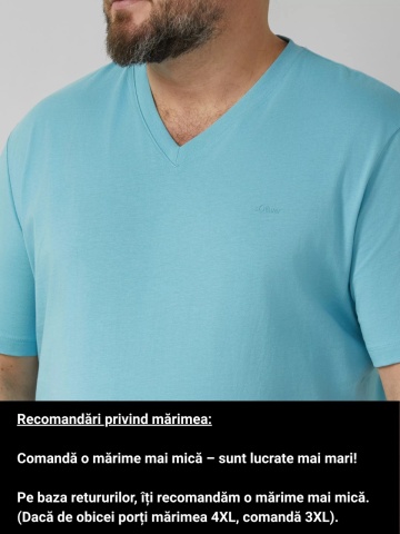 s.Oliver Big Sizes Tricou barbati big sizes cu anchior, din bumbac, Regular fit, Albastru deschis - Img 3