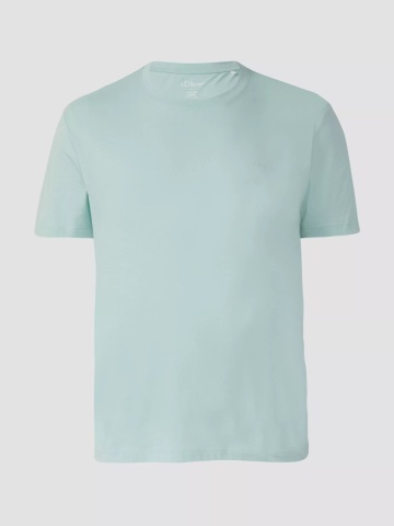 s.Oliver Big Sizes Tricou barbati big sizes cu decolteu la baza gatului, Regular fit, Turcoaz - Img 7