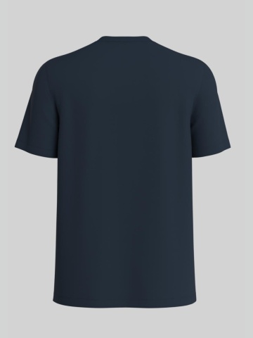 s.Oliver Big Sizes Tricou barbati big sizes cu decolteu la baza gatului si imprimeu cu logo, Bleumarin - Img 2