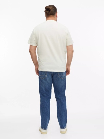 s.Oliver Big Sizes Tricou la baza gatului, barbati big sizes, din bumbac, cu imprimeu, Regular fit, Crem - Img 6