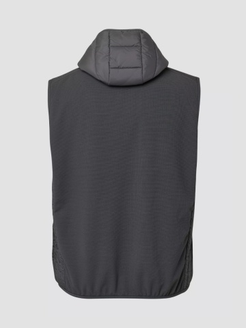 s.Oliver Big Sizes Vesta sport barbati, pentru exterior cu gluga si croiala Regular fit, Gri inchis - Img 9